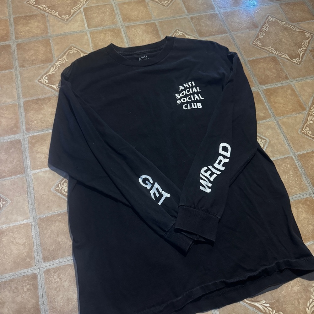 Anti Social Social Club "Get Weird" Long Sleeve - Black - Size M.